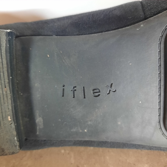 Anne Klein I FLEX Loafers Leather Black Gold Accent Logo Quiet Luxury Size 10.5 - Picture 12 of 16